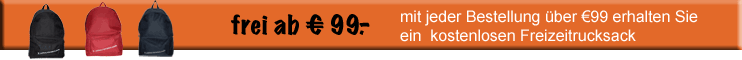 Freier Rucksack ab einem Bestellwert von 99 Euro
